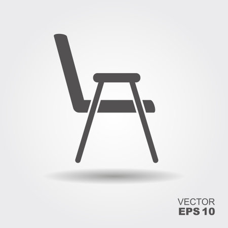 Folding Chair, Portable Chair editable vector illustration. Outline icon with editable stroke.のイラスト素材