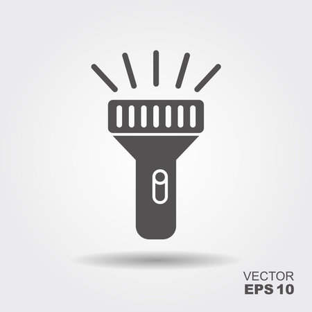flash icon. Torch. Side view.Vector simple flat graphic illustration. Isolated object on a white background with shadowのイラスト素材