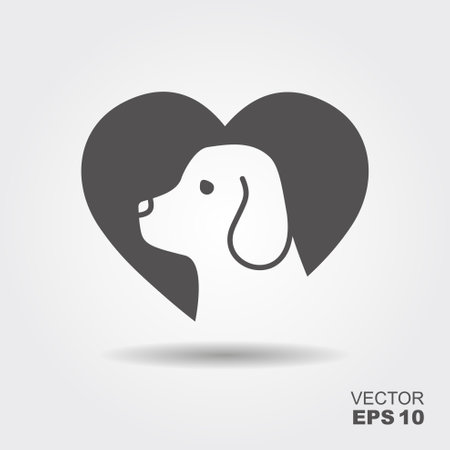 Dog friendly. Flat icon with shadow. Vector Illustrationのイラスト素材