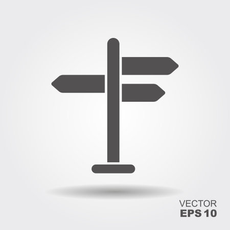 Signpost, pointer icon, vector sign,flat style pictogram. Symbol, logo illustration with shadow.のイラスト素材