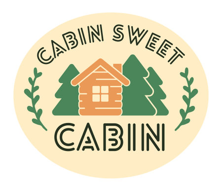 cabin sweet cabin inspirational quotes, motivational positive quotes, silhouette arts lettering designのイラスト素材