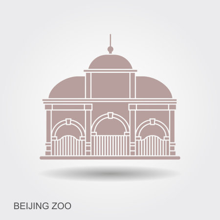 Beijing Zoo. Flat icon with shadowのイラスト素材