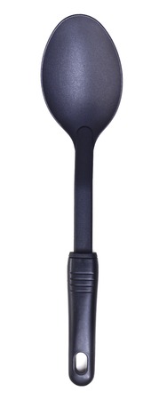 Plastic kitchen utensil on white isolated backgroundの写真素材