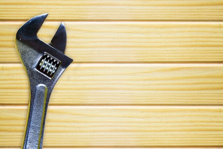 Nice wood Texture with set sized spannerの写真素材