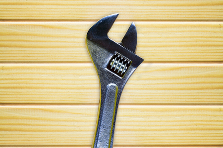 Nice wood Texture with set sized spannerの写真素材