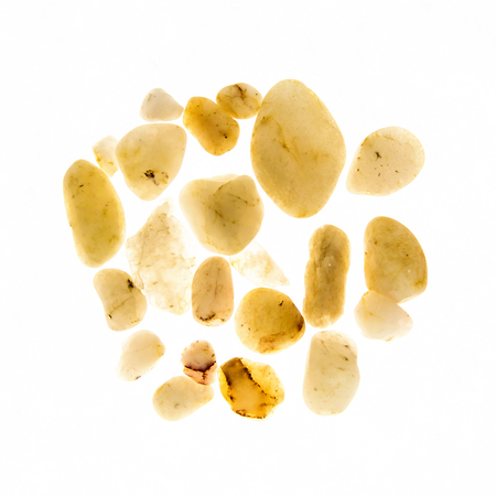 Crystals Gemstones Healing Rocks on white backgroundの写真素材
