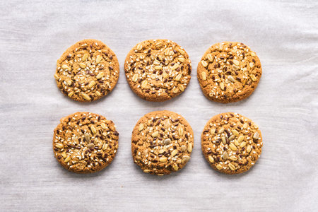 Oatmeal cookies with grain and fiber and nuts