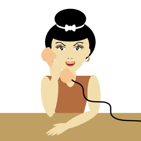 girl with phoneのイラスト素材