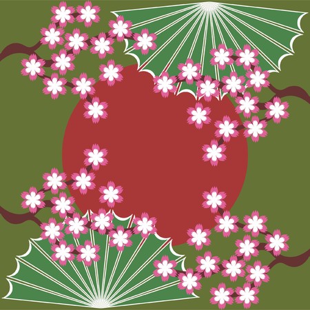 japanese style illustrationのイラスト素材