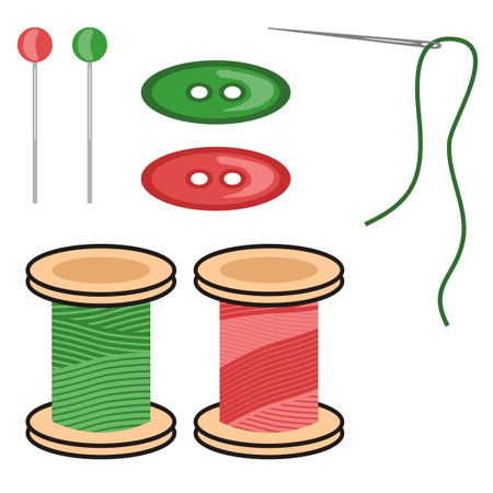 set with objects for sewingのイラスト素材