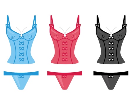 lingerie on white backgroundのイラスト素材