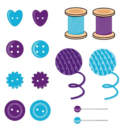 set with needlework objectsのイラスト素材