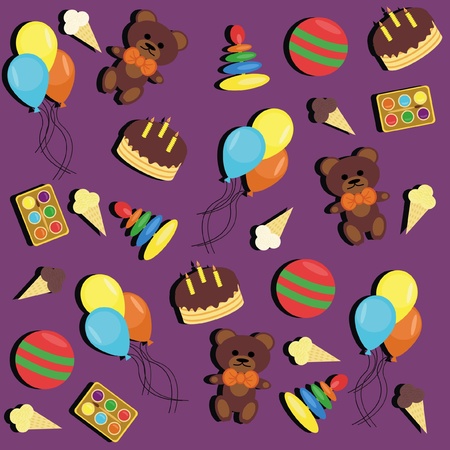 children background with toysのイラスト素材