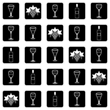background with wine bottle grape and glassのイラスト素材