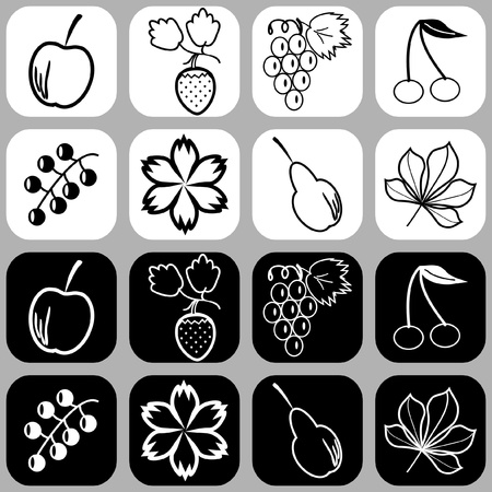 set with icons of natureのイラスト素材