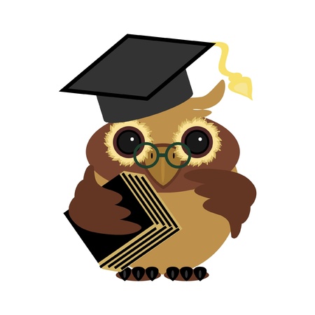 owl with bookのイラスト素材