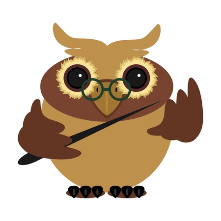 owl with pointerのイラスト素材
