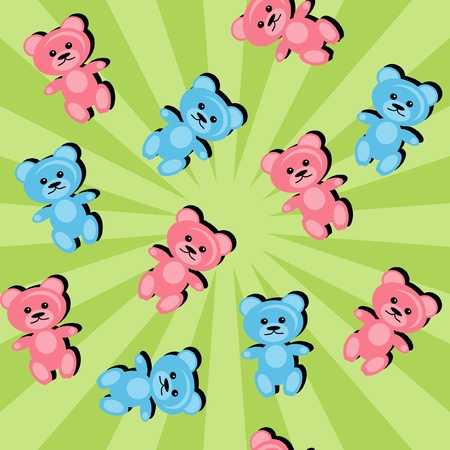 background with teddy bearsのイラスト素材