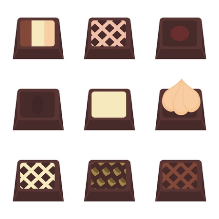 chocolate candies on white backgroundのイラスト素材