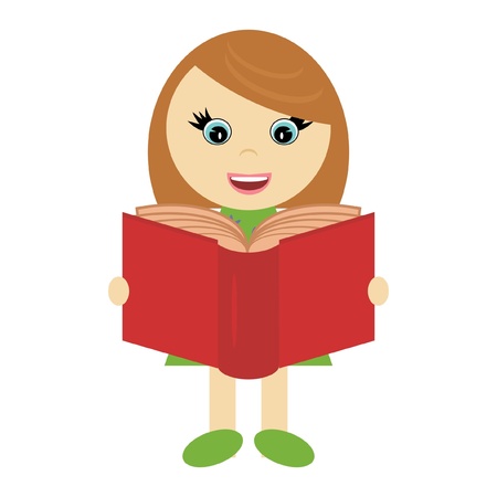 nice little girl with bookのイラスト素材