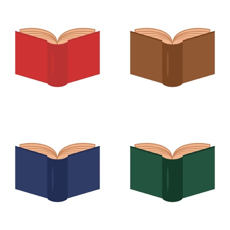 four books on white backgroundのイラスト素材