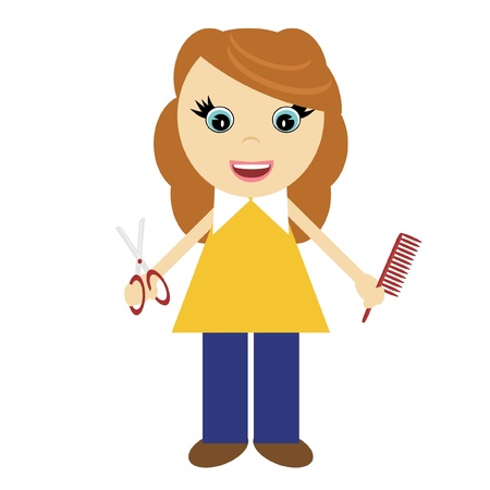 nice girl hairdresserのイラスト素材