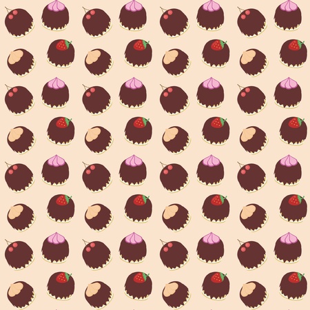 seamless background with cakesのイラスト素材