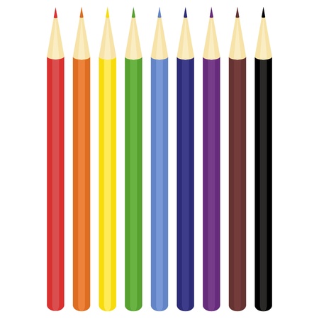 Illustration pour color pencils on white background - image libre de droit