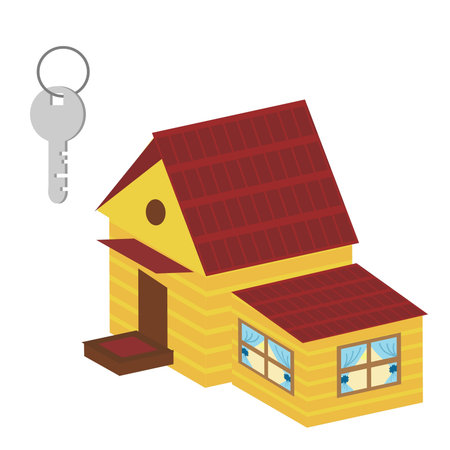 nice house and keyのイラスト素材