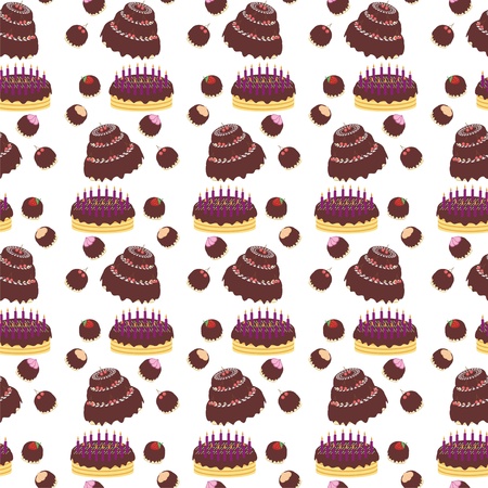 seamless background with cakesのイラスト素材