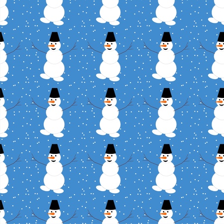 seamless background with snowmenのイラスト素材