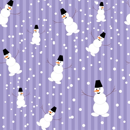 seamless background with snowmenのイラスト素材