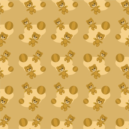 seamless background with teddy bears and ballsのイラスト素材