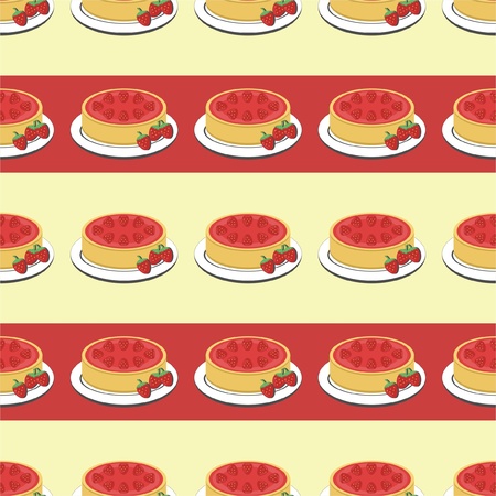 seamless background with strawberry piesのイラスト素材