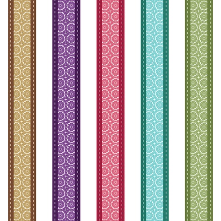 color lace strips on white backgroundのイラスト素材