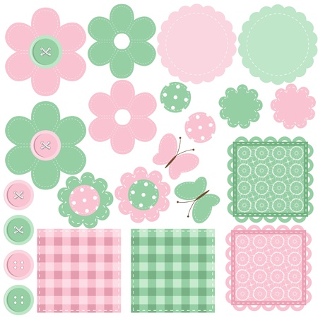 set with scrapbook objectsのイラスト素材