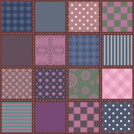 patchwork background with different patternsのイラスト素材