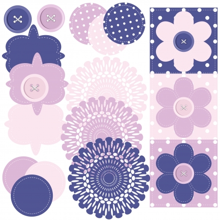 set with scrapbook objects on whiteのイラスト素材
