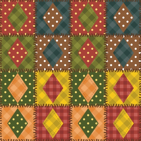 patchwork background with different patternsのイラスト素材