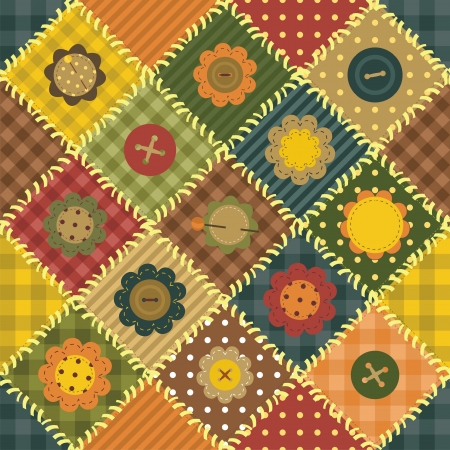 patchwork background with different patternsのイラスト素材