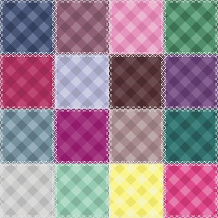 patchwork background with checked patternsのイラスト素材
