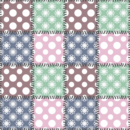 patchwork background with different patternsのイラスト素材