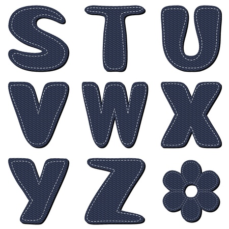 denim scrapbook alphabet part 3のイラスト素材