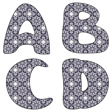 scrapbook lace alphabet lettersのイラスト素材