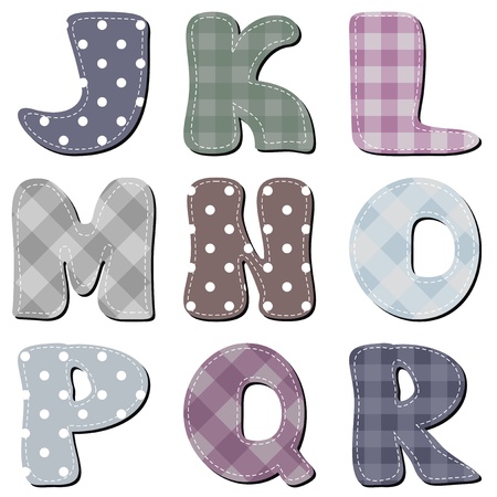 different textile scrapbook alphabet part 2のイラスト素材