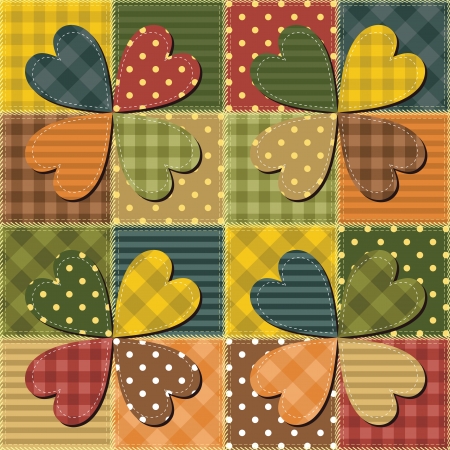 patchwork background with different patternsのイラスト素材