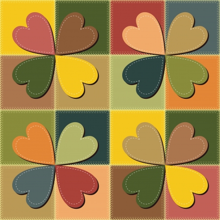 patchwork background with different patternsのイラスト素材