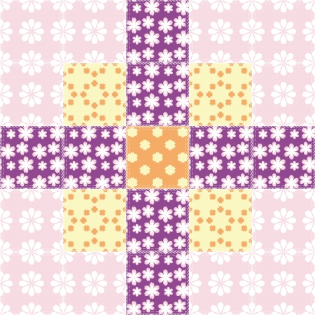 patchwork background with different patternsのイラスト素材