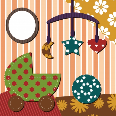 baby room scrapbook styleのイラスト素材