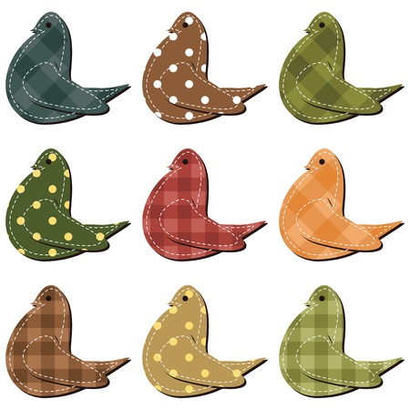 nice scrapbook birds on whiteのイラスト素材
